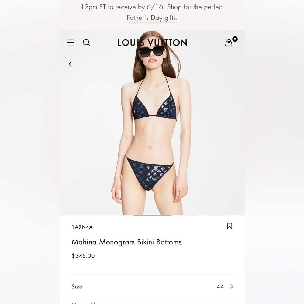 Louis Vuitton- Mahina Monogram Bikini Bottoms-size 44(US12) never worn with tags